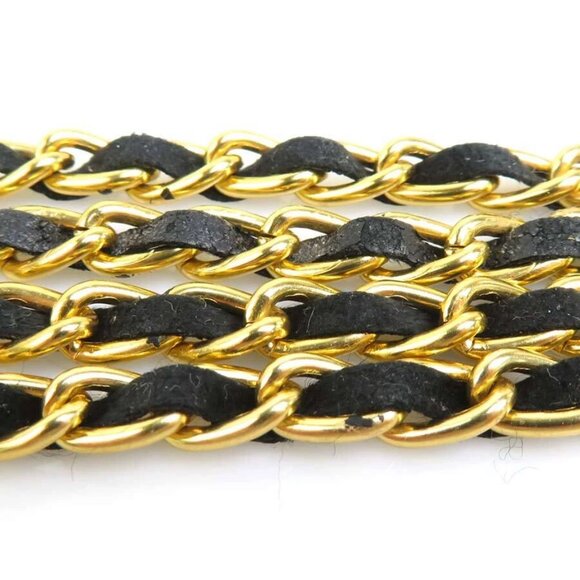 Auth CHANEL Perfume Bottle No.19 Necklace Black/Gold/Clear Resin/Leather - Picture 6 of 8